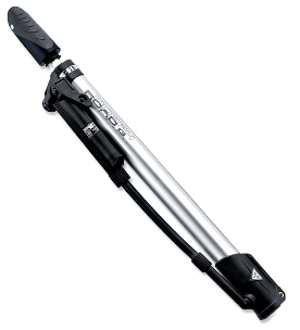 A bike pump. A bike pump.