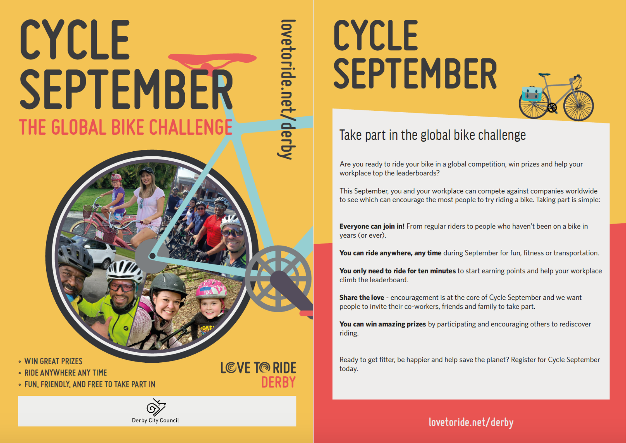 2-page spread of a flyer for Cycle September 2-page spread of a flyer for Cycle September