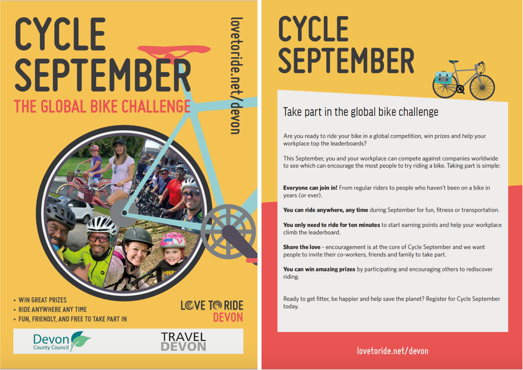 2-page spread of a flyer for Cycle September 2-page spread of a flyer for Cycle September