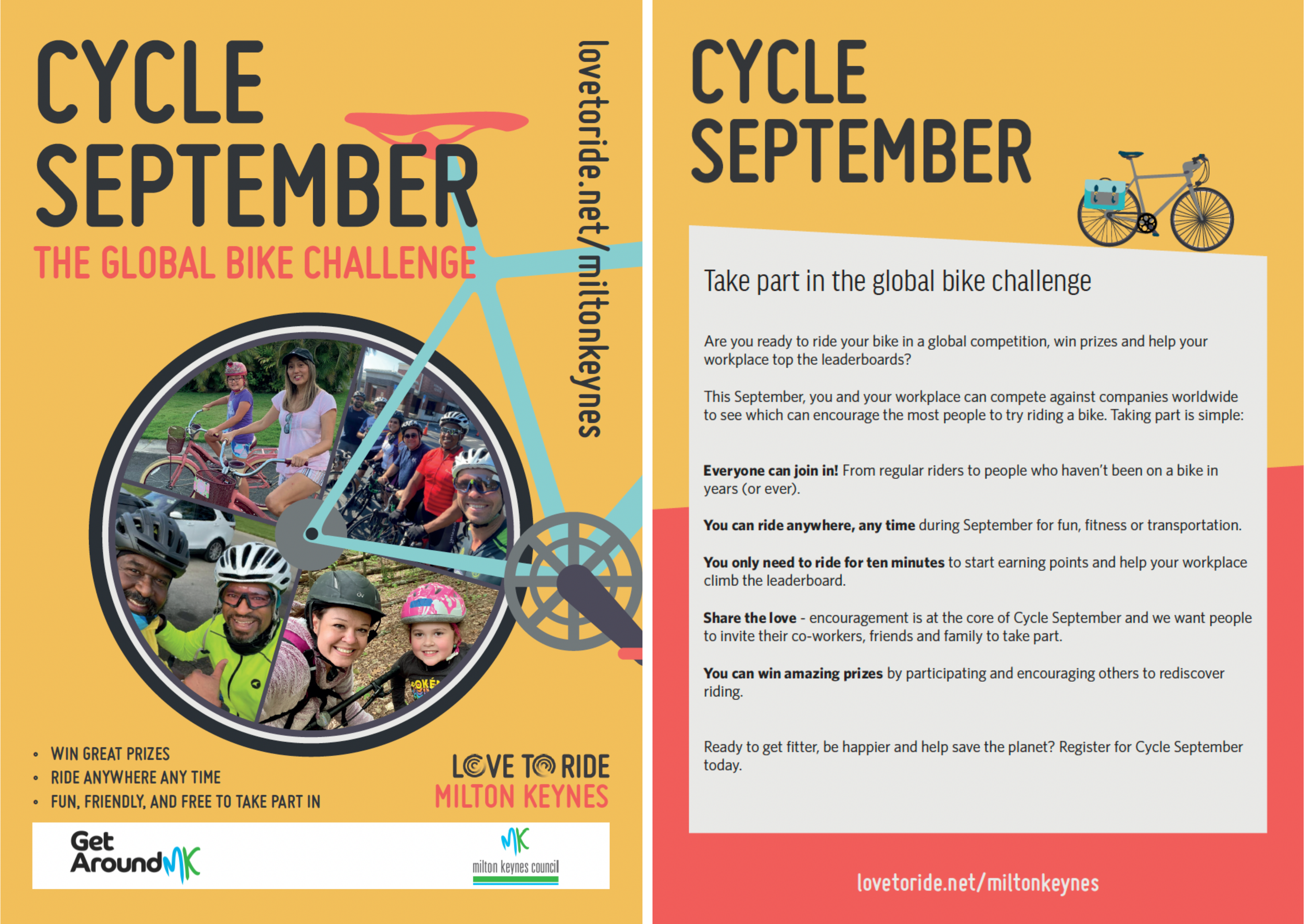 2-page spread of a flyer for Cycle September 2-page spread of a flyer for Cycle September