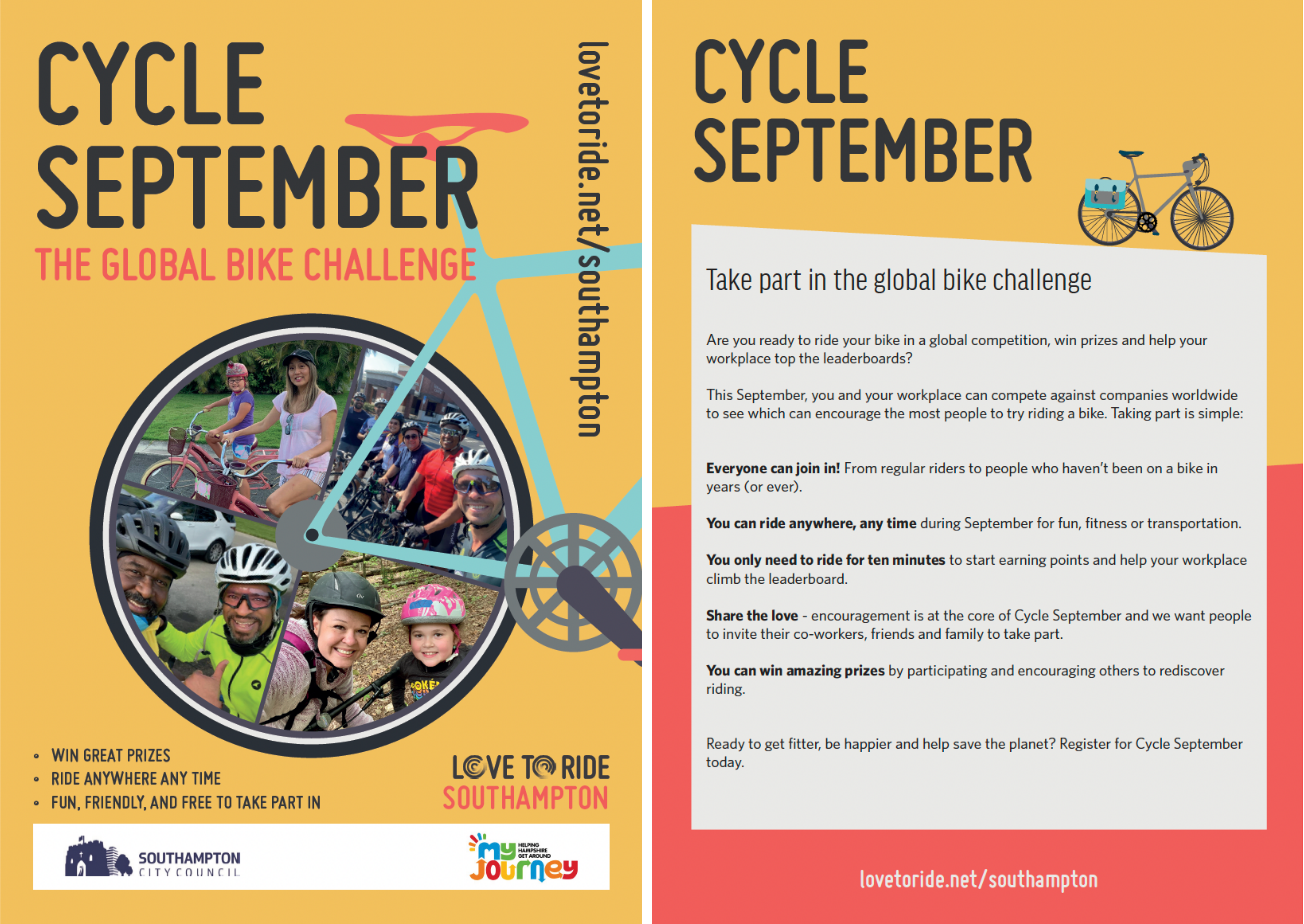 2-page spread of a flyer for Cycle September 2-page spread of a flyer for Cycle September