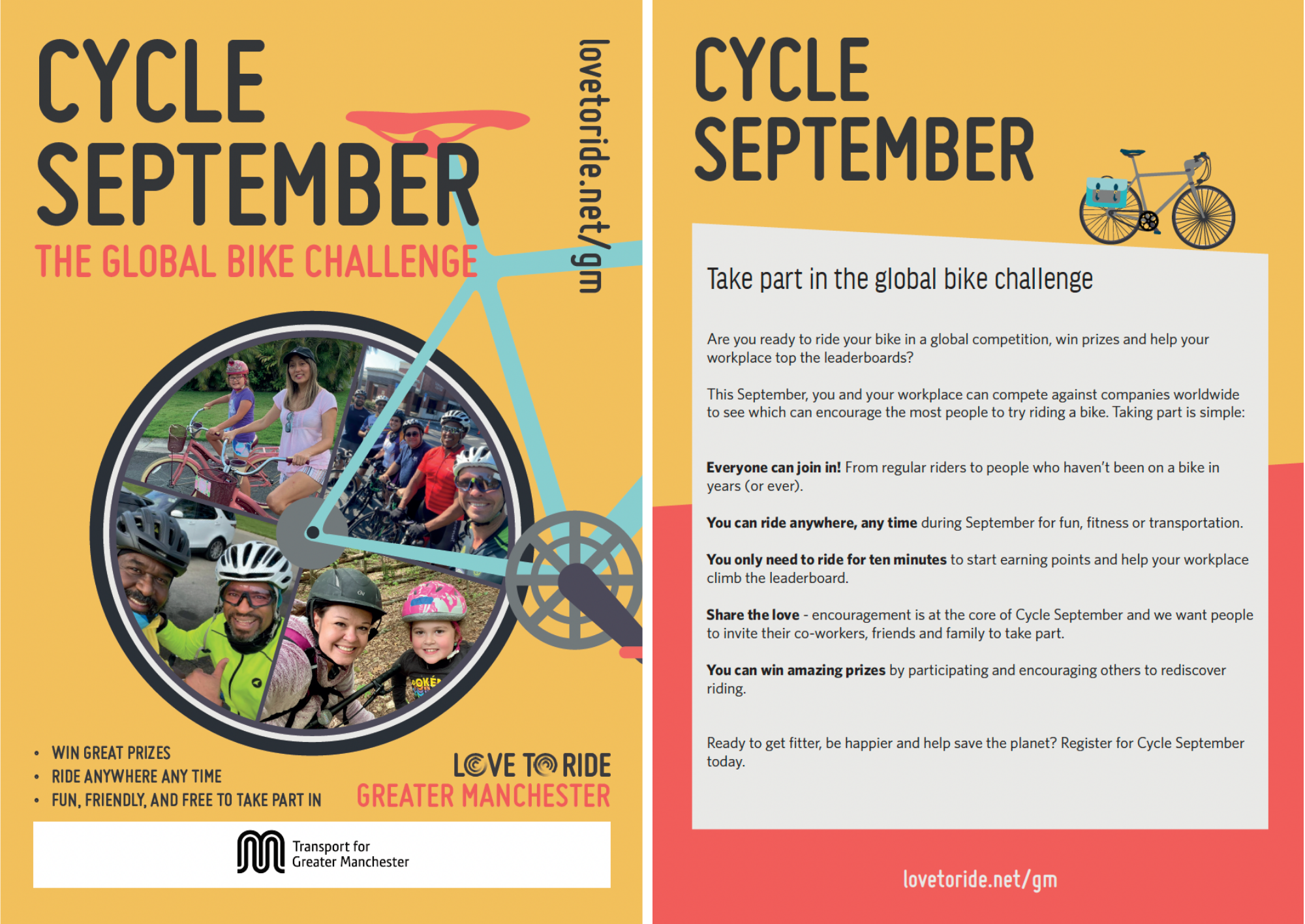 2-page spread of a flyer for Cycle September 2-page spread of a flyer for Cycle September