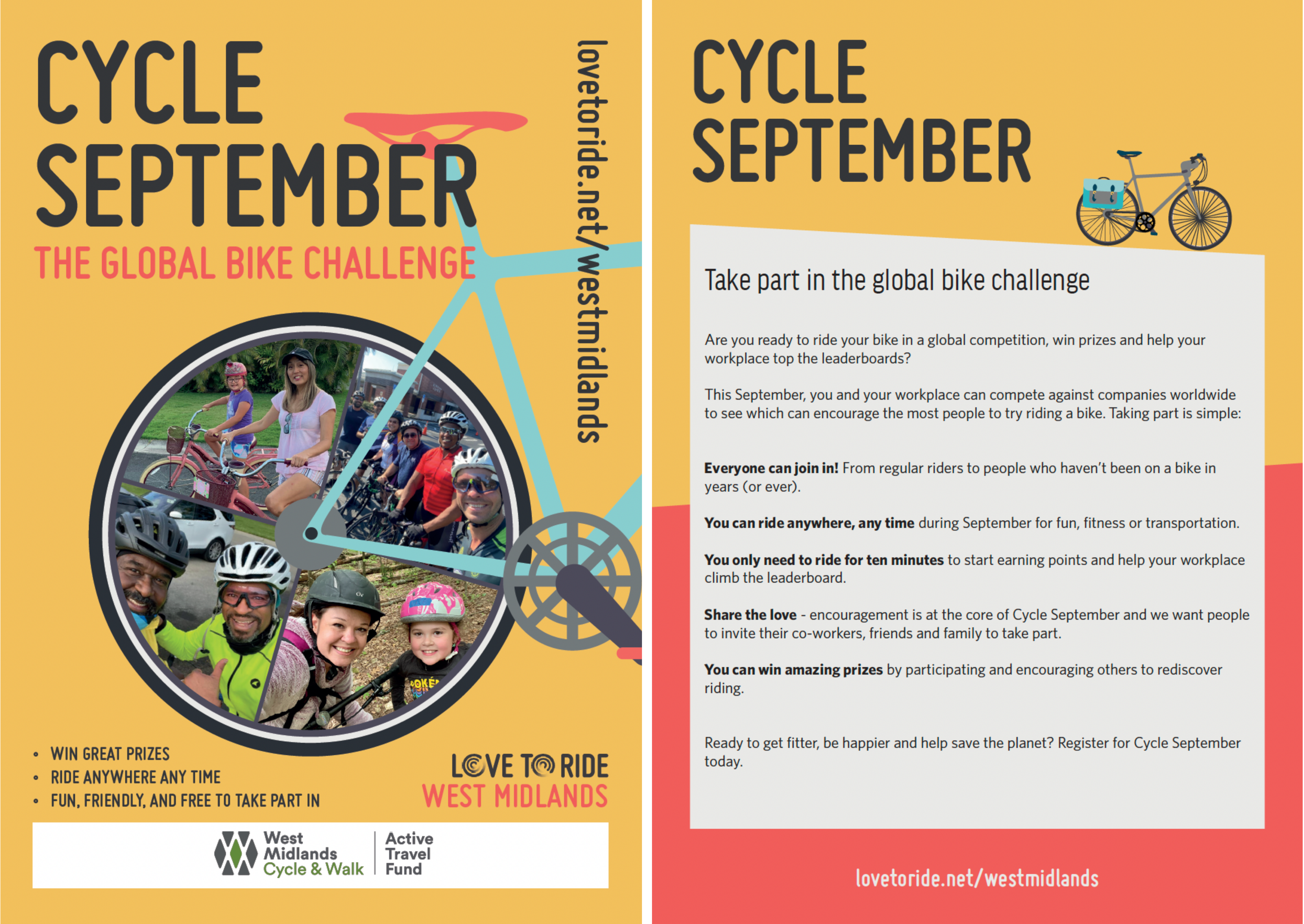 2-page spread of a flyer for Cycle September 2-page spread of a flyer for Cycle September