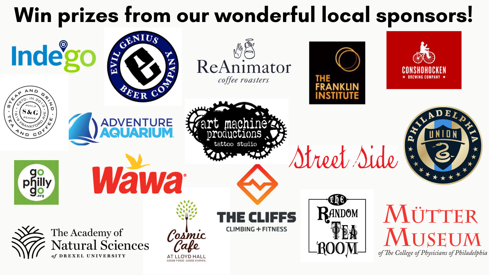 A graphic of Philly prize sponsors. A graphic of Philly prize sponsors.