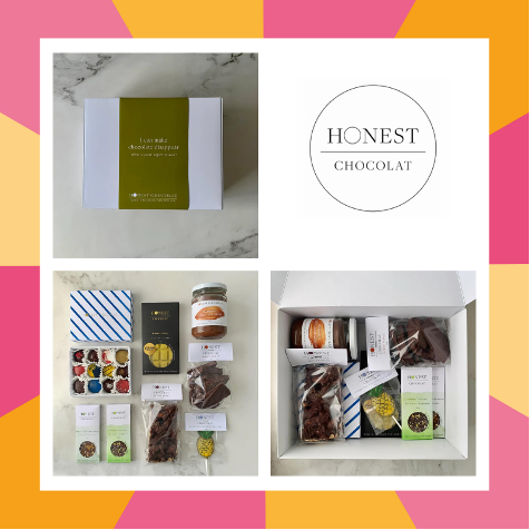 Honest Chocolat selection box including various chocolate products Honest Chocolat selection box including various chocolate products