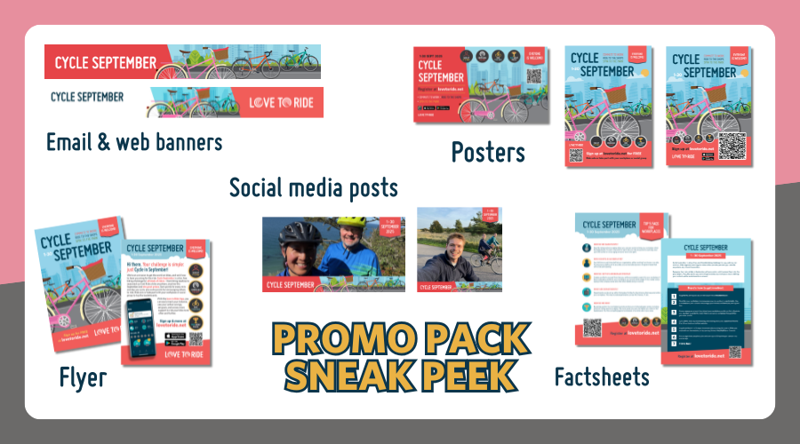 Preview of the promo pack elements including graphics to share Preview of the promo pack elements including graphics to share