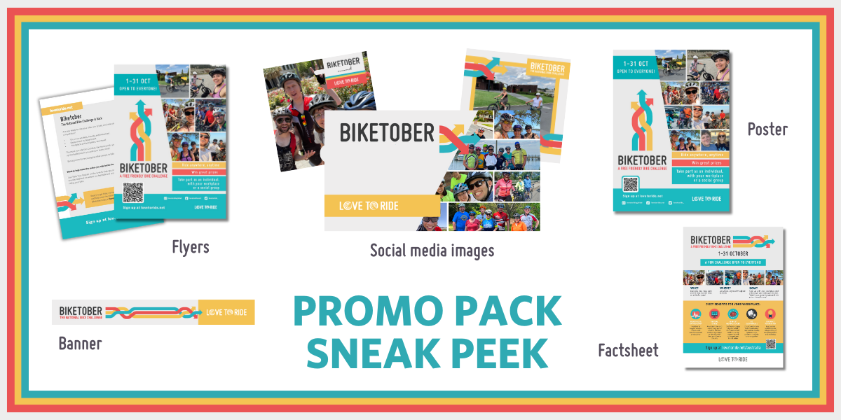 Preview of the promo pack elements including graphics to share