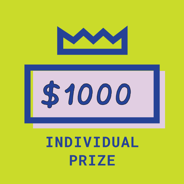 graphic of $1,000 that says "individual prize"
