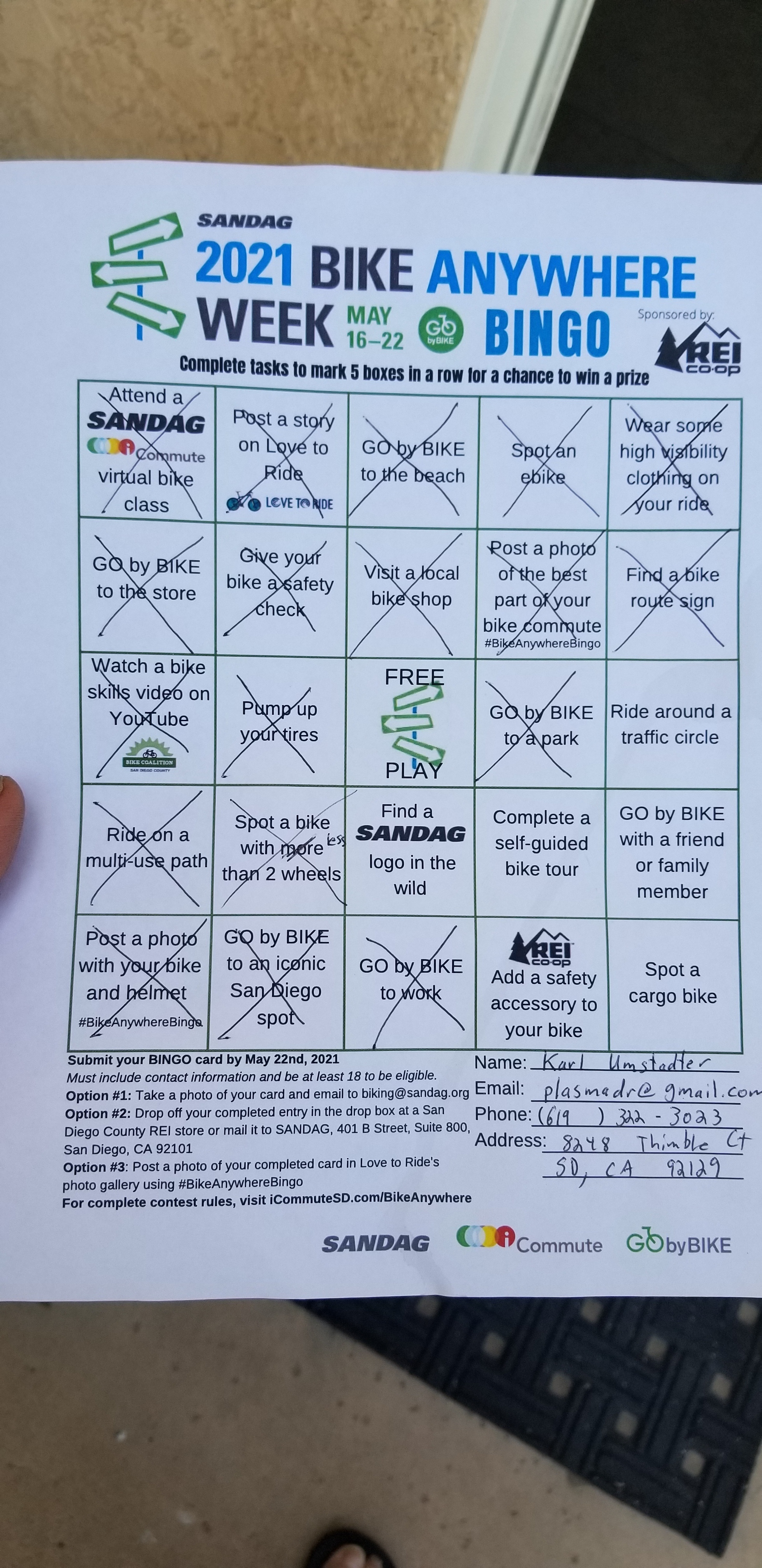 Image for story Bike Anywhere Bingo